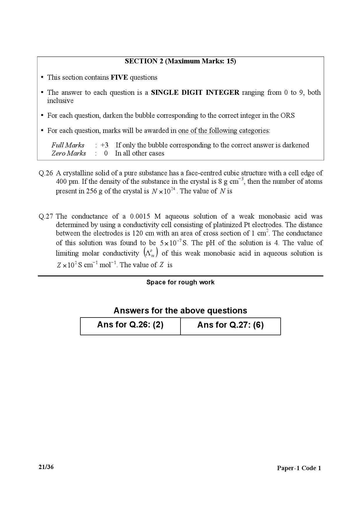 JEE Advanced Exam Question Paper 2017 Paper 1 Chemistry 6